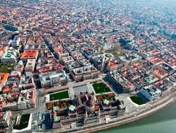Bird's eye view of Budapest city