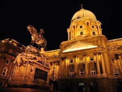 Buda Castle lit up at night