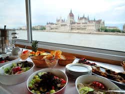 Lunch buffet during a boat cruise